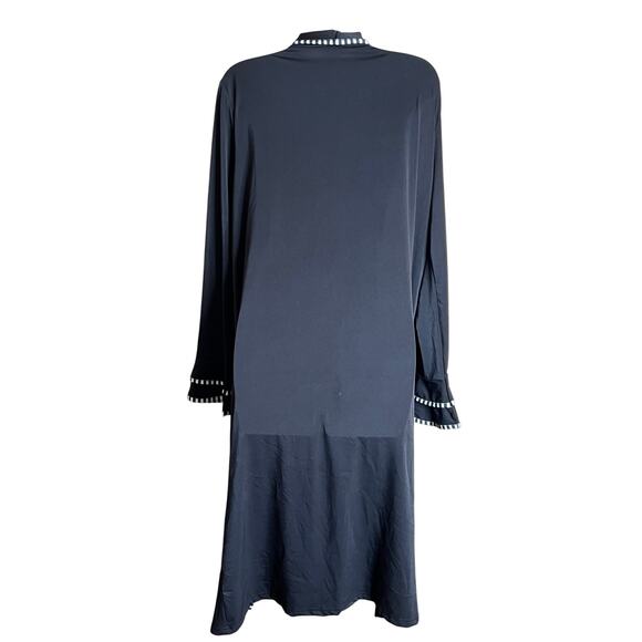 Lily Black White Stripe Detail Cardigan Duster Large - Picture 3 of 8